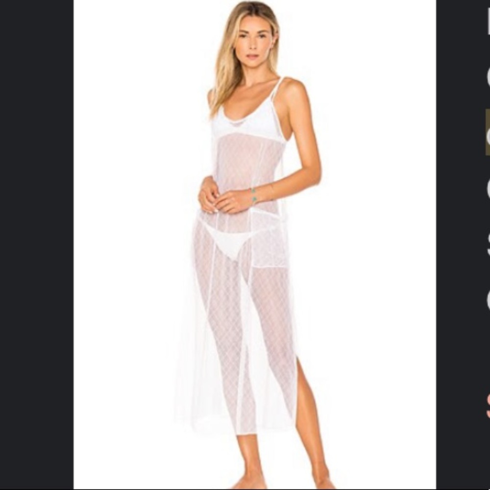 Mila dress in French cross hatch white sheet coverup